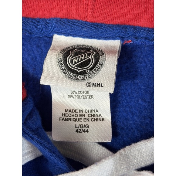 New York Rangers NHL Hockey Sweatshirt Hoodie Blue Men Size Large - Picture 5 of 8